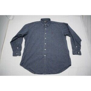Polo Ralph Lauren Dress Shirt Plaid Linen Lowell Sport Long Sleeve Mens Large
